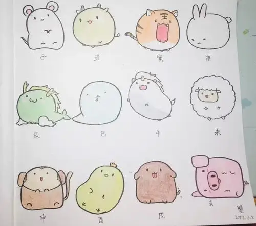 萌萌的十二生肖 非原创 临摹-堆糖,美好生活研究所