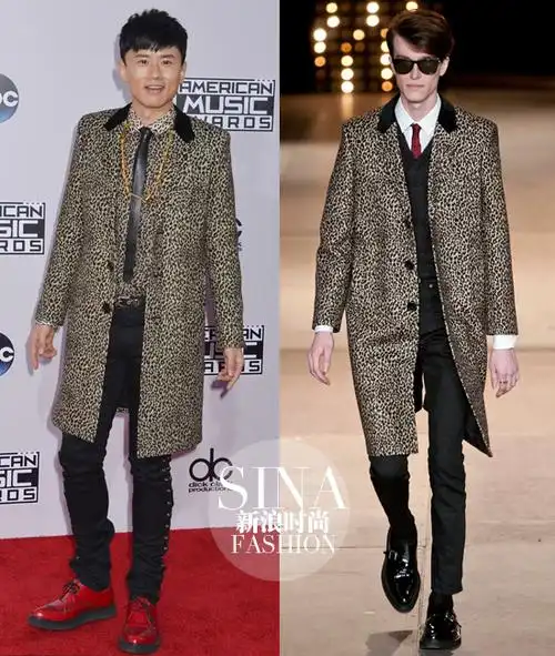 张杰豹纹大衣穿成暴发户