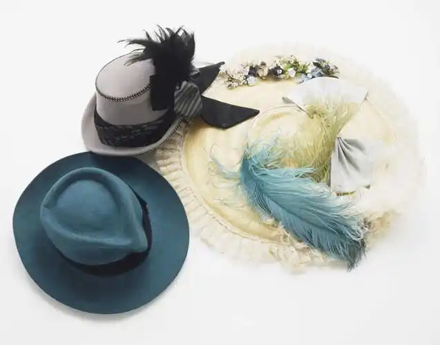 无人,横图,俯视,室内,特写,白天,白色背景,桌面,桌子,静物,帽子,羽毛