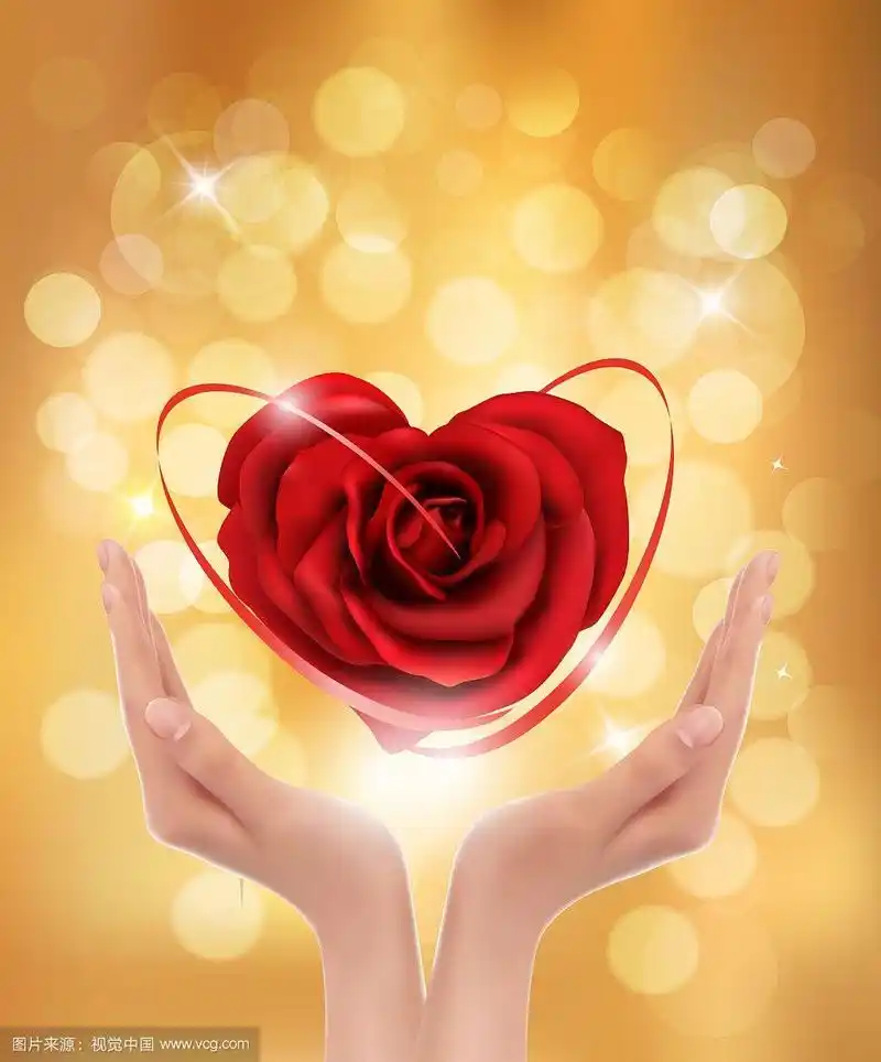 捧着一颗红心的爱情概念