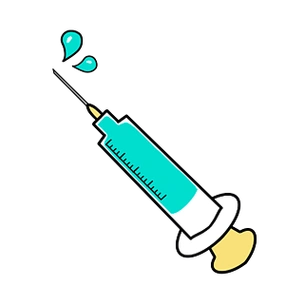 卡通手绘可爱针管注射器医疗素材医院打针