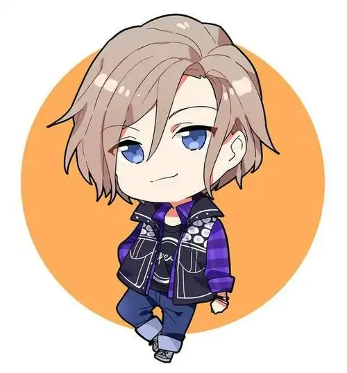 q版漫画人物萌男黑白