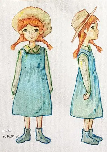 为《绿山墙的安妮》画的人物设定.