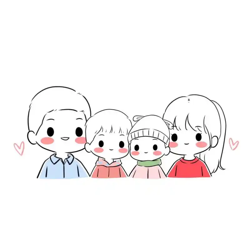 简笔画全家福一家四口 卡通头像‖亲子图像‖女生头像‖男生头像‖q版