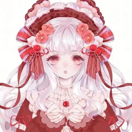 珍藏版绝美超仙红色系梦幻仙气动漫女生头像