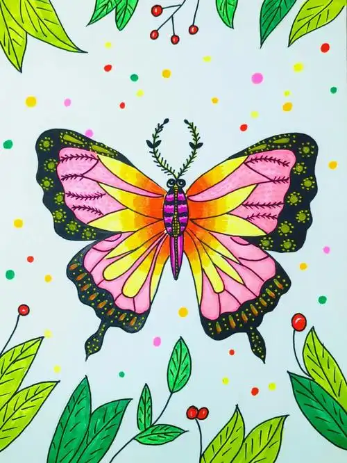 儿童创意美术五彩蝴蝶