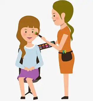 化妆女人卡通素材_化妆女人卡通图片元素-觅元素