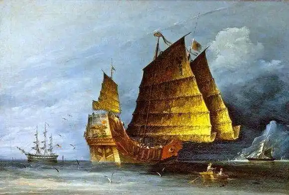 【西方油画上的中国海盗船】