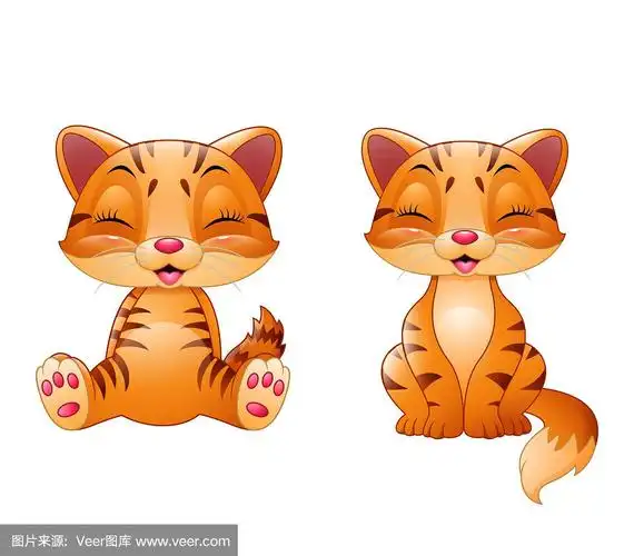 cute cat cartoon isolated on white background collections