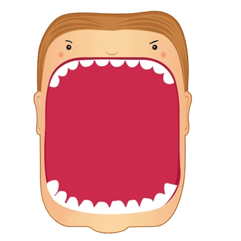 张大嘴巴卡通人