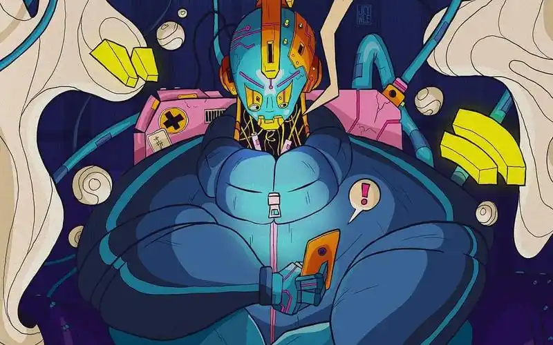 ai_矢量插画_赛博朋克人类