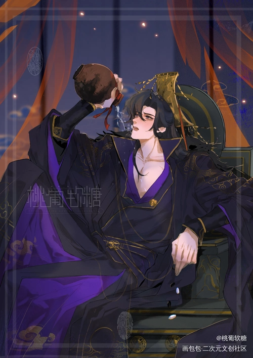 踏仙君_二哈和他的白猫师尊墨燃绘画作品