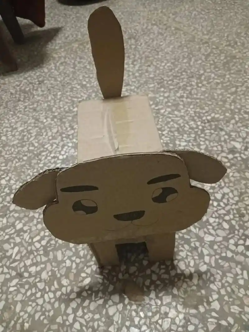 做的小狗#纸箱小狗 #废物利用变废为宝 #手工  - 抖音