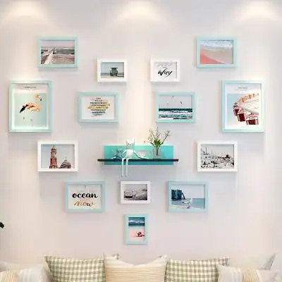 卧室全家现代房间挂画墙面装饰背景摆台相册照片墙