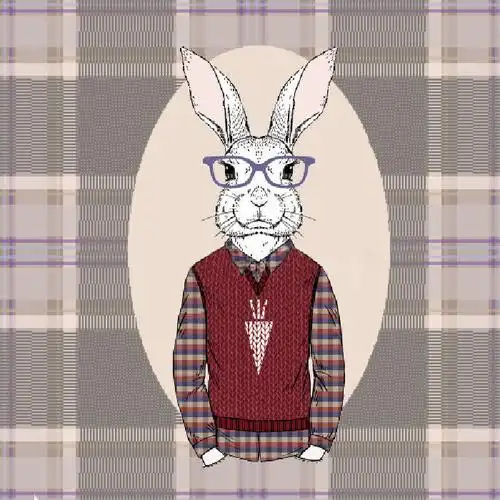 时尚兔子先生装饰画兔子先生高清画面下载
