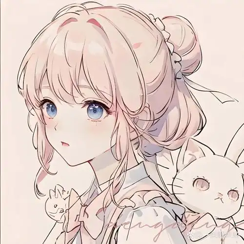 粉色系可爱女生头像|动漫女头|日系简约风
