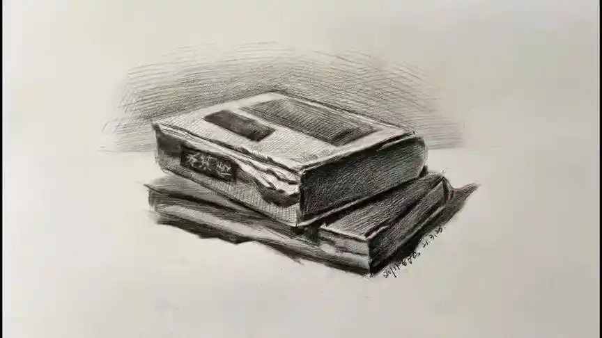 素描静物 素描静物单体练习之书本册,有喜欢的物体可以留言