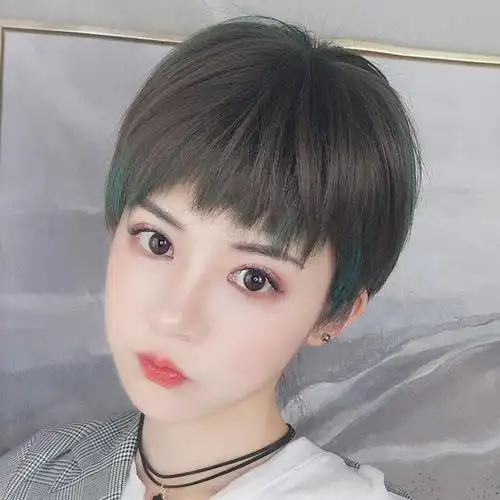 假发短发圆脸bobo齐耳帅气中性头套波波韩国直发片