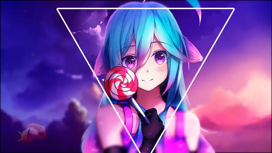 双马尾萌系动漫少女桌面壁纸