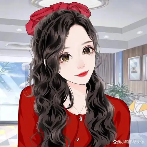 女神节手绘头像女生内心越简单生活越幸福