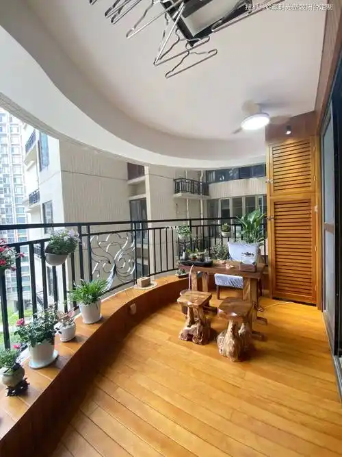 原创整装阳台定制弧形阳台装修细节大公开让你每天享时光