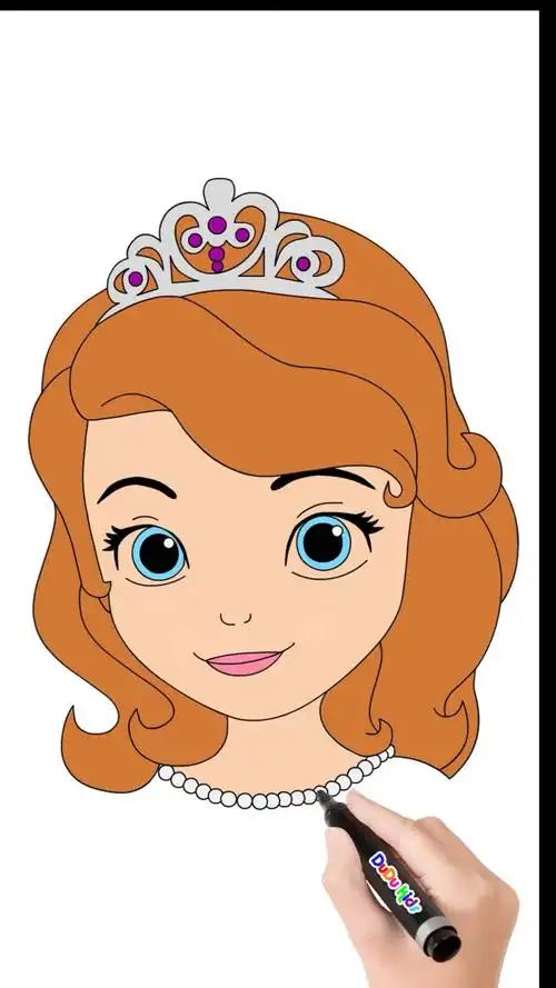 绘画#怎样画小公主苏菲亚绘画儿童简笔画宝宝学画画一步一步画画美术