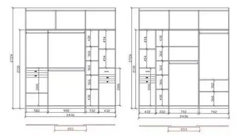收藏本文,这里涵盖了各个常用尺寸的衣柜设计参考图纸(附带对应的移门