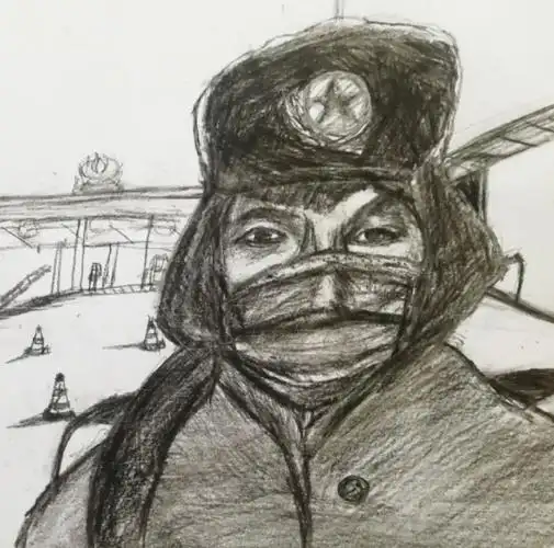 《坚守一线的退伍军人》邱敏怡 11岁