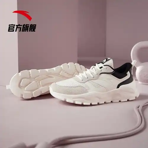安踏综训鞋女鞋2021年春秋季新款白色休闲跑步健身训练运动鞋子女