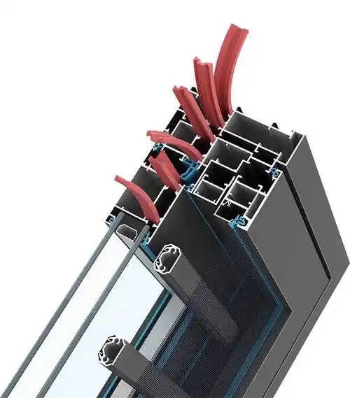 108断桥铝门窗截面图