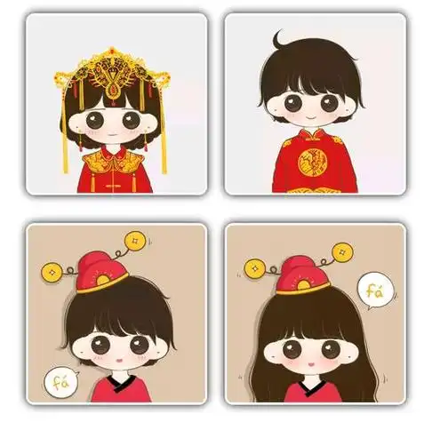 2019新年情侣头像新郎新娘