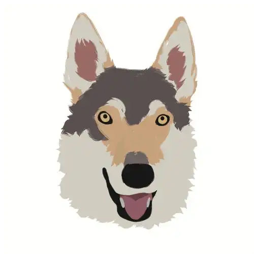 插画  #宠物插画  #宠物头像约稿  #捷克狼犬7月份的单子是6月中接的