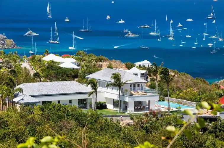 别墅,棕榈树,海,游艇,房子和舒适,图片 - 真棒壁纸