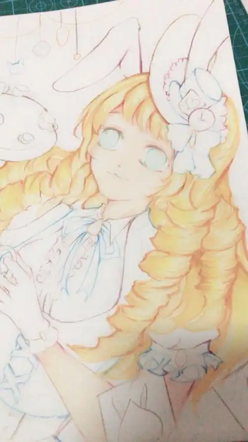 马克笔画爱丽丝绘画教学