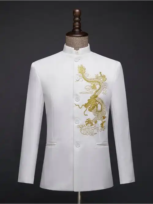 华伦天奴·奥兰迪轻奢高品质男装中老年中山装大合唱团演出服男士乐队