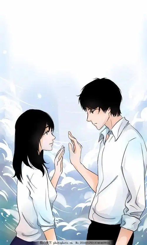 情侣简笔画分手以后的伤感两人背景