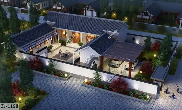 650平建三合院院子占据400平网友这才农村是该建的房子