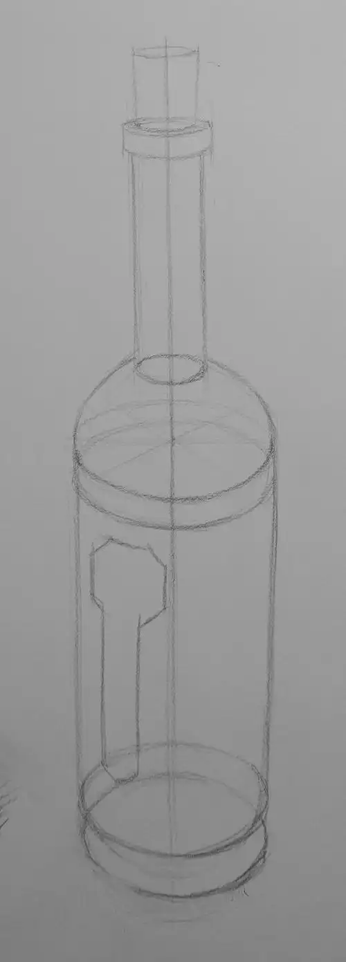 红酒瓶素描画法步骤示范教程