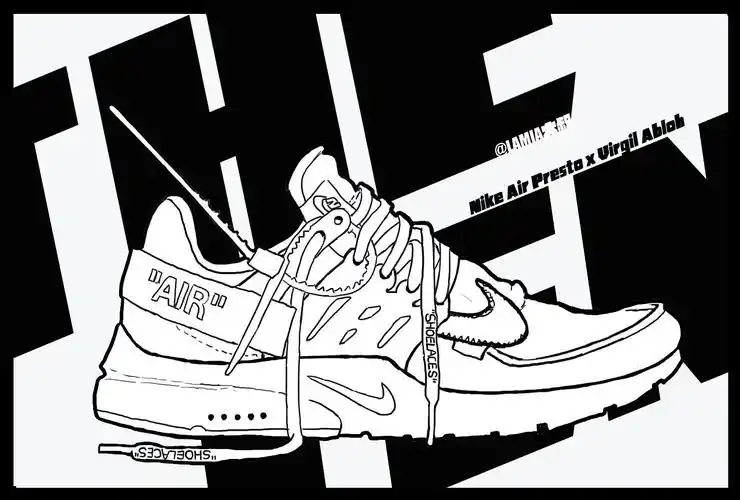 off-white x nike潮鞋临摹