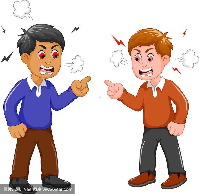 两个愤怒的男人在争吵