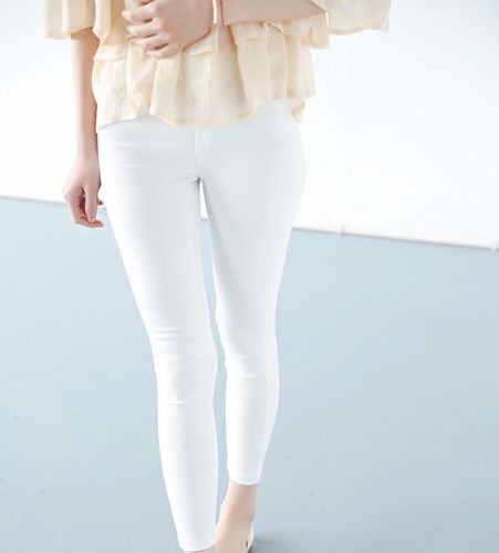 春夏季新款 白色九分裤女小脚裤 韩版弹力显瘦铅笔裤休闲打底女裤