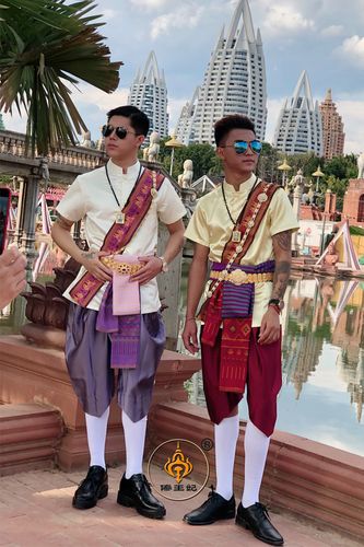 傣王妃服饰泰国休闲男装傣族泼水节服装套装夏季民族服装