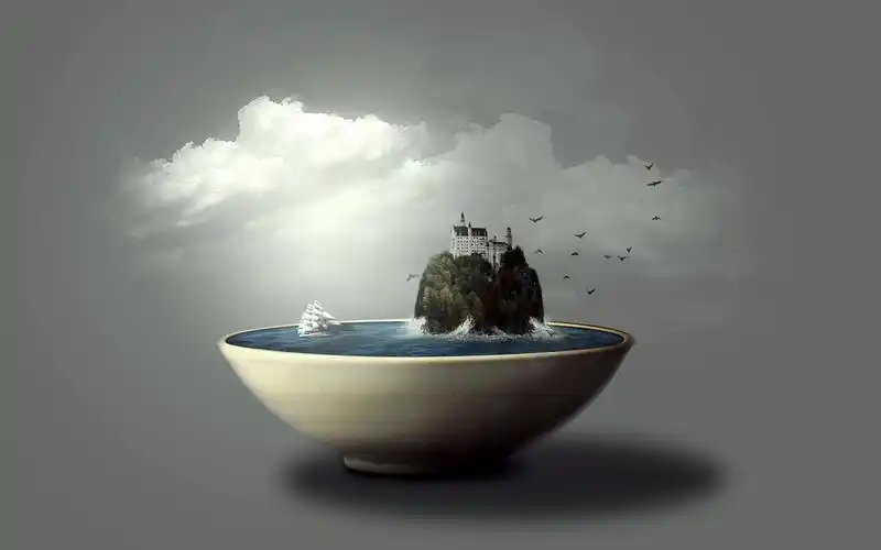 ps合成练习 碗中的小场景(附素材包)