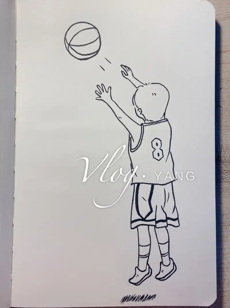 客订 打篮球的男孩 简笔画 原创 客订 投篮 打篮球的男生 9215盗