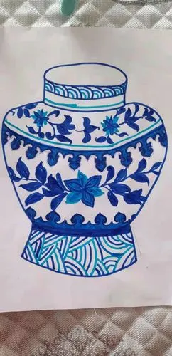 阳光幼儿园青花瓷美术作业