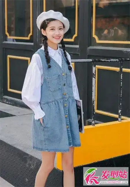 学生麻花辫发型 文艺双马尾编发