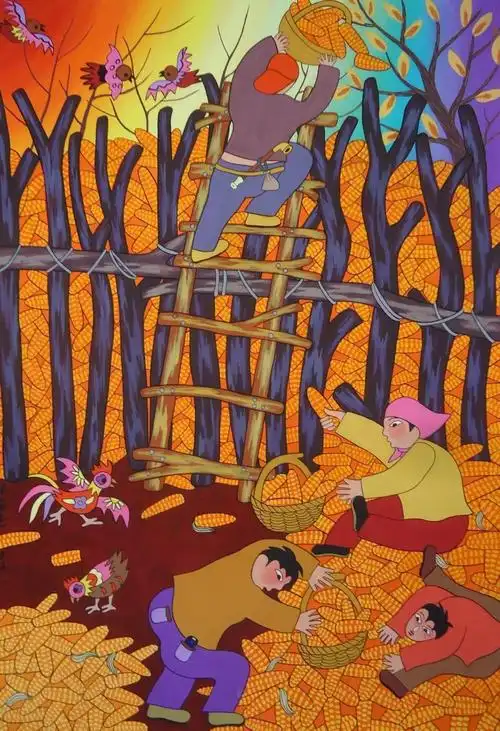 为何洋气的能上天,土的能掉渣的农民画,在他的笔下有着惊艳之美_作品