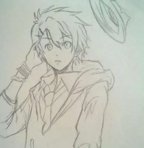 手绘动漫人物铅笔画-受伤却很坚强