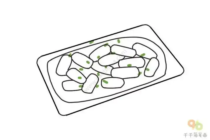 韩式美味炒年糕简笔画地方美食简笔画简笔画作品