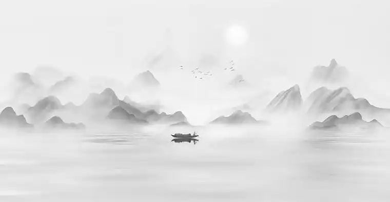 意境水墨山水画图片下载